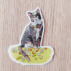 Sticker Chat coquillage