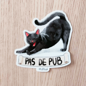 Sticker Stop Pub - Chat noir